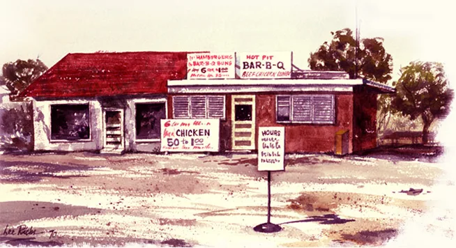 The very first Bill Miller Bar-B-Q located 2750 Offer Street, Austin, Texas and opened in 1953