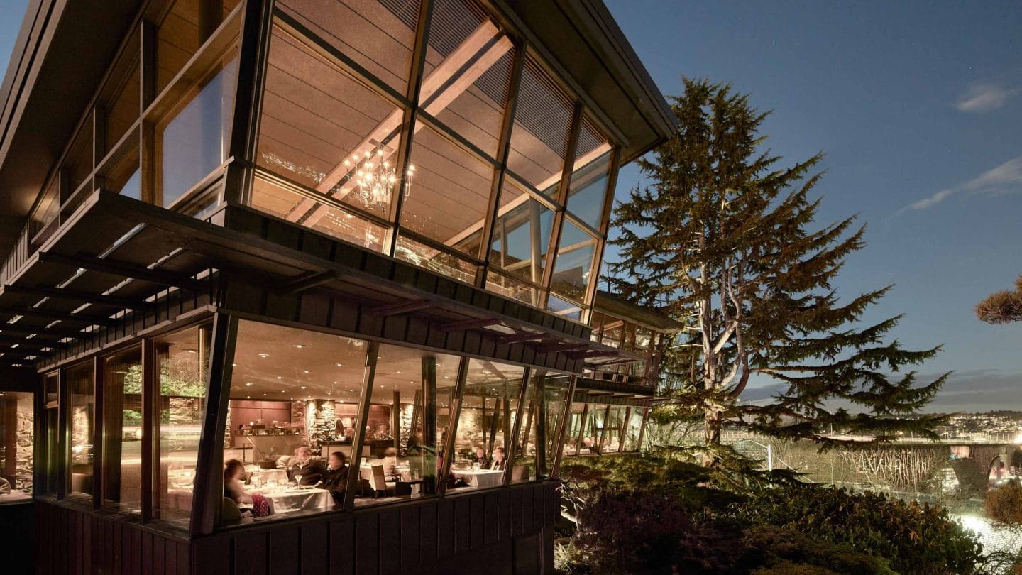 Canlis is a sleek, upscale restaurant in Seattle offering breathtaking city skyline views and a refined menu.
